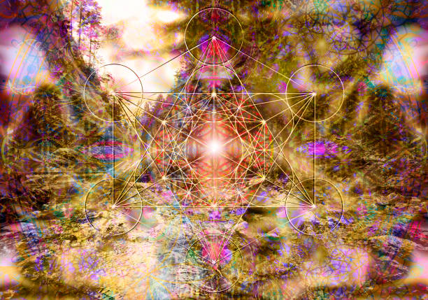 Abstract spiritual background with sacred geometry